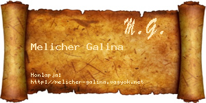 Melicher Galina névjegykártya